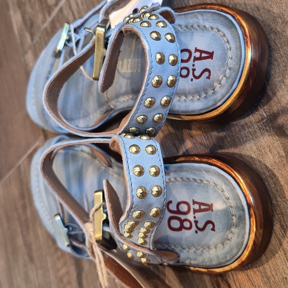 7/7.5 A.S. 98 Glenny Strappy Supple Leather Studded Detail Sandals - Picture 13 of 15